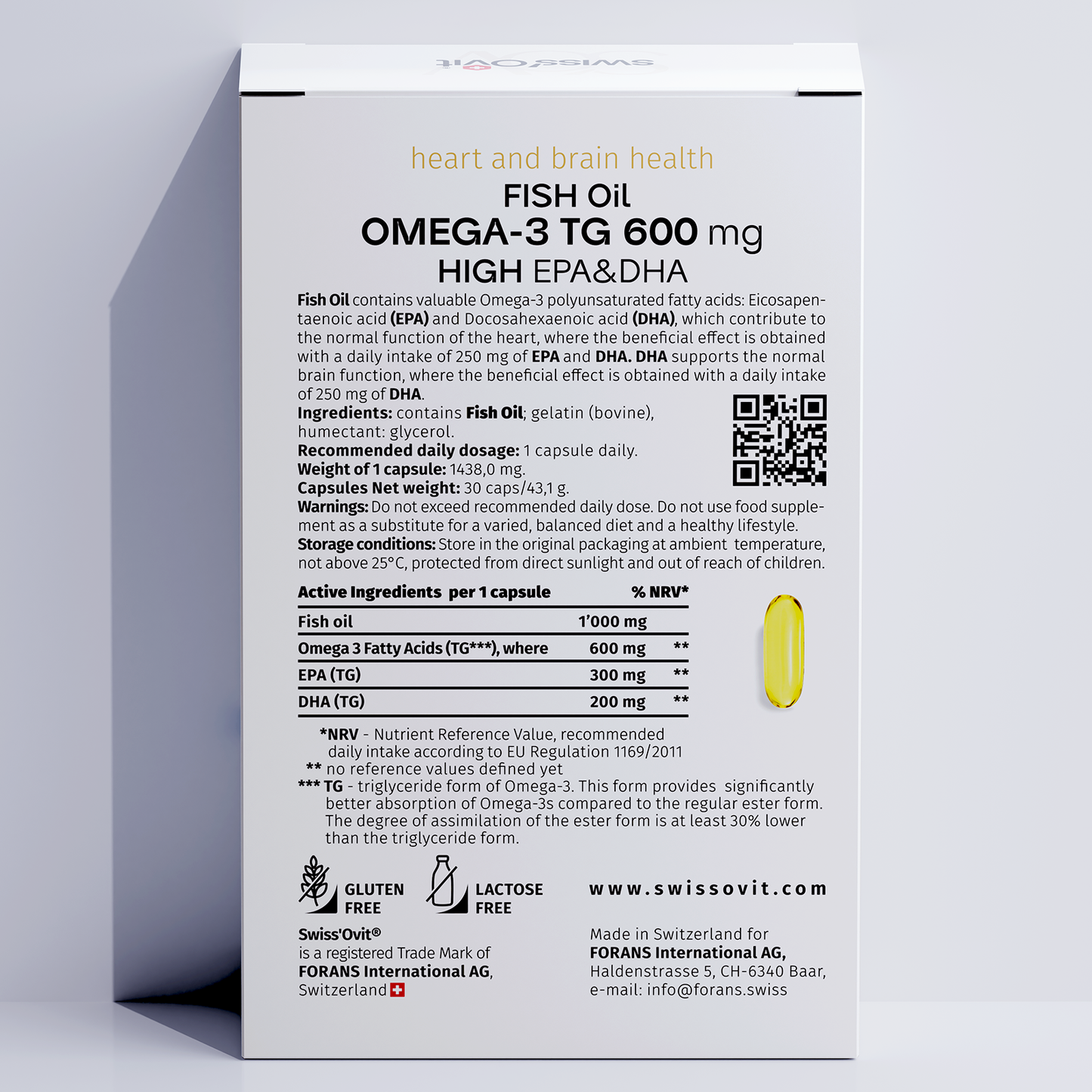 OMEGA-3 TG 600 mg Fischöl