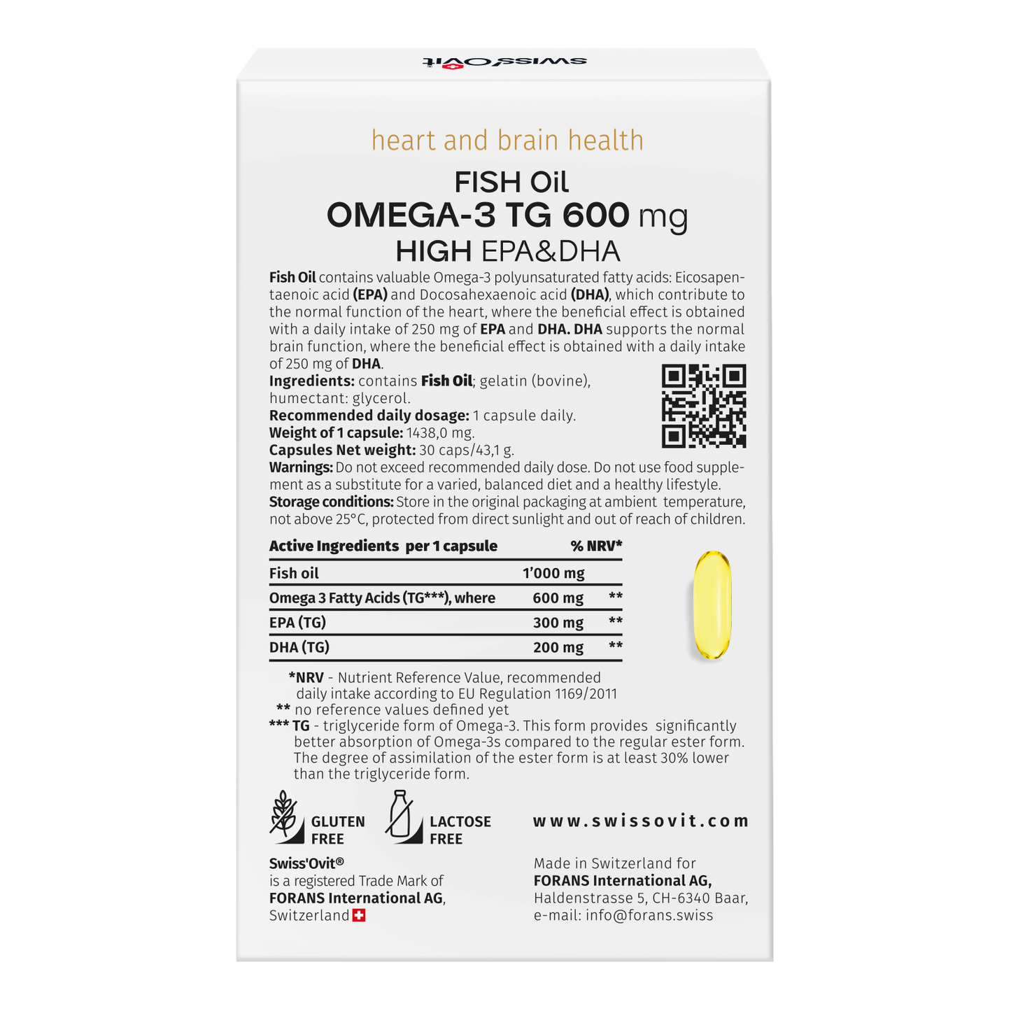 OMEGA-3 TG 600 mg Fish Oil